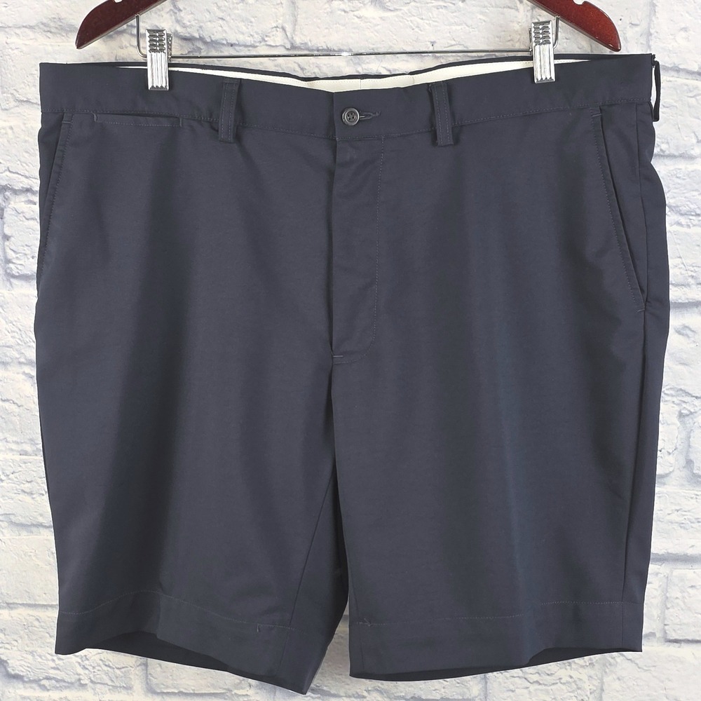 Polo Ralph Lauren Mens Navy Blue Performance Golf Shorts Flat Front Size 38